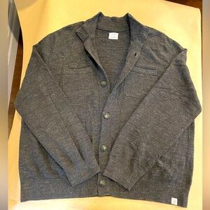 Men’s XXL Grey Lucky Brand Cardigan Button Down Sweater Shirt Top Sweatshirt